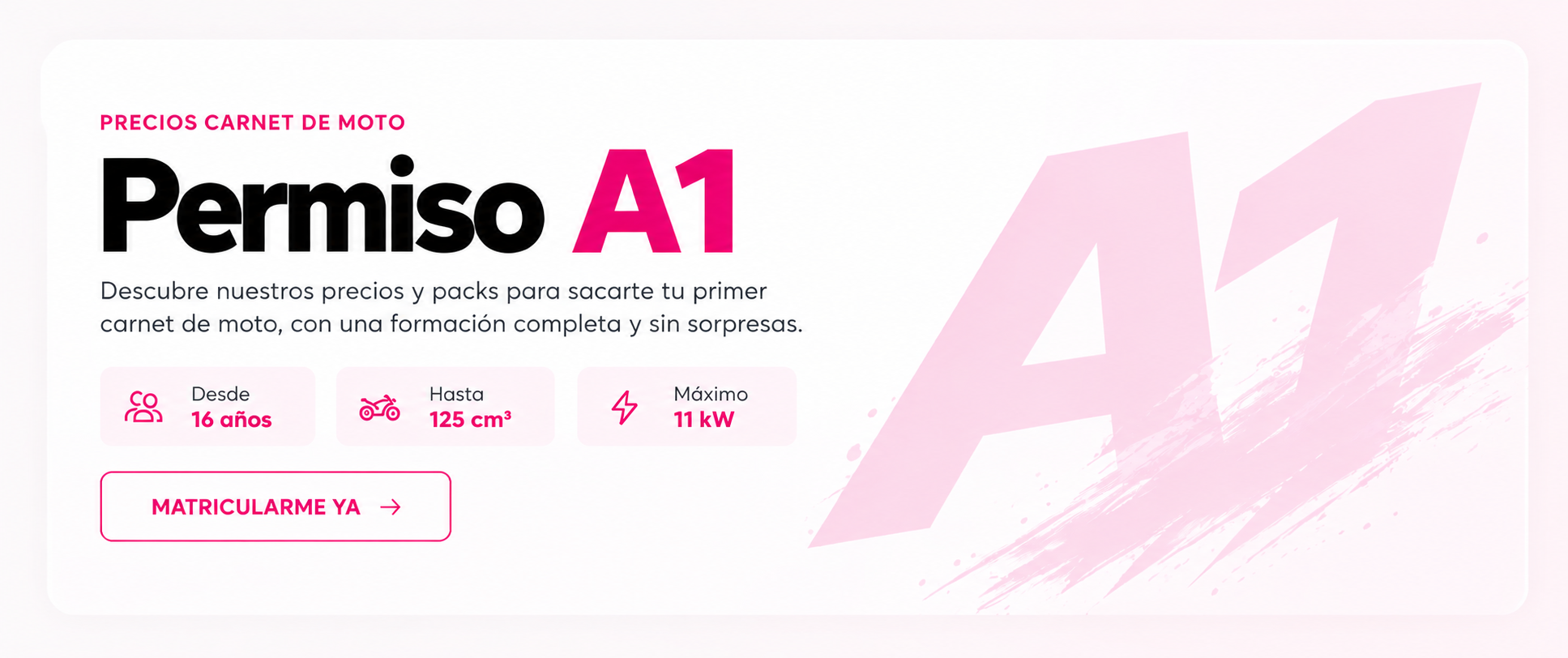 Precios y tarifas del permiso A1 de moto - Autoescuela Esquivias